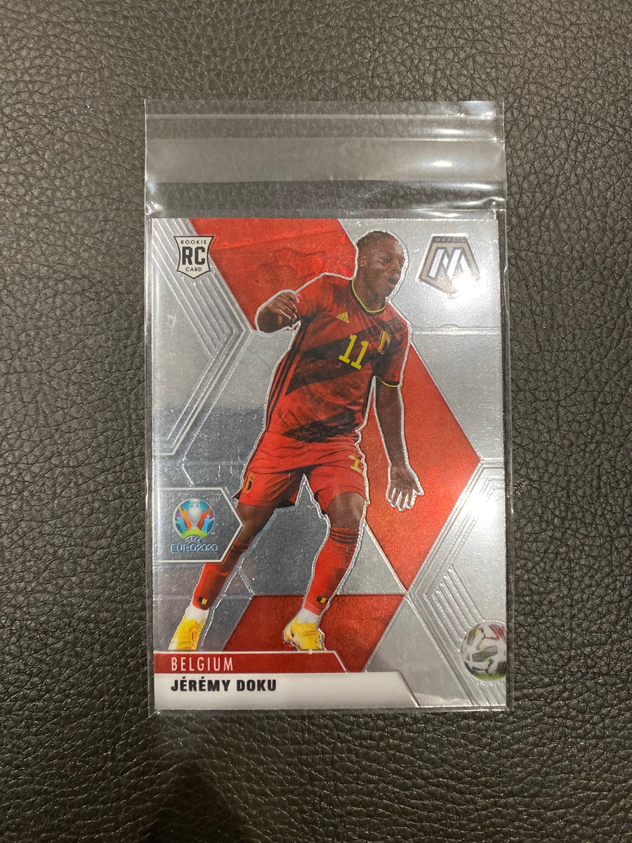 Jeremy Doku 2021 Panini Mosaic UEFA Soccer RC #11 – The August