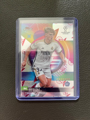 Nico Paz 2024 Topps Finese Chmapions League No.71 99/135 RC