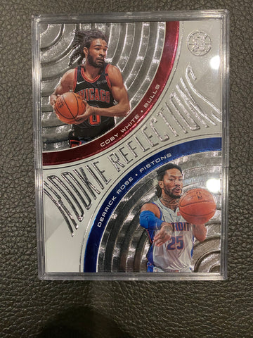 Coby White & Derrick Rose 19-20 Panini Illusions Rookie Reflections #13