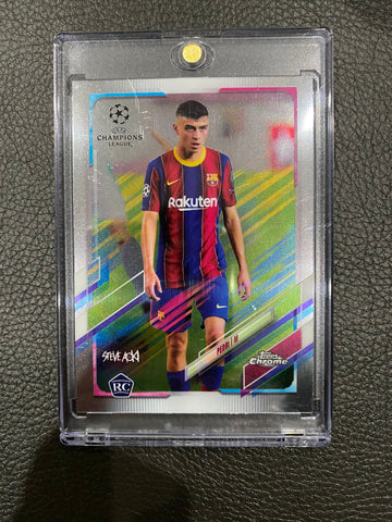 Pedri 2021 Champions League Chrome Steve Aoki RC #61