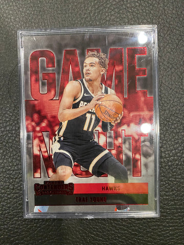 Trae Young 20-21 Panini Contenders Game Night #15 Red